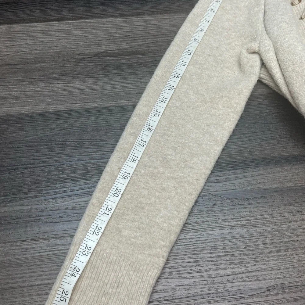 Ann Taylor Factory Beige Lace-Up Sweater Dress Knit Tunic Size L - Picture 10 of 10